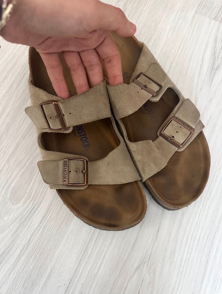 Kahverengi Süet Tokalı Kadın Terlik - Görsel 2