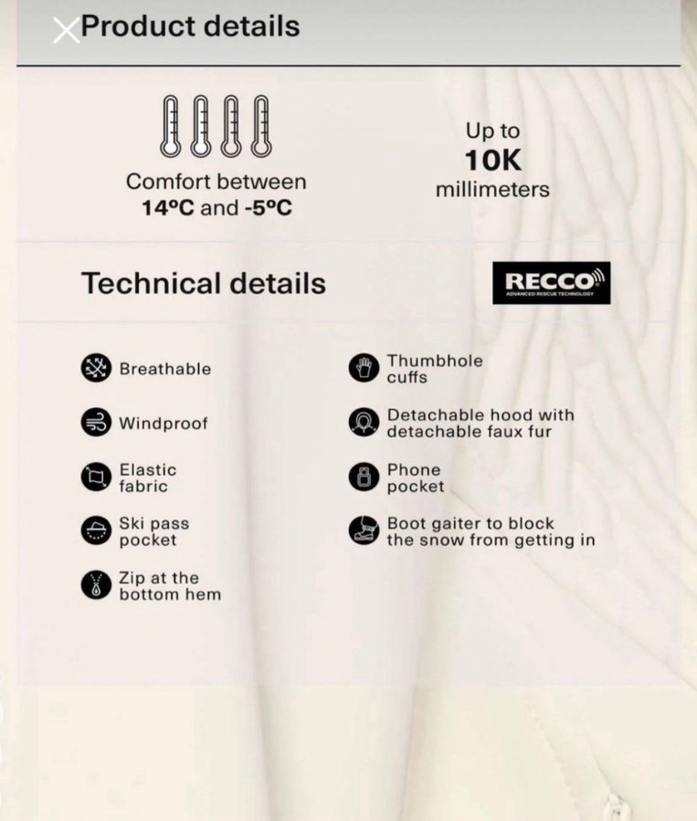 Beyaz Kürklü Bebek Kız Kayak Tulumu - Görsel 3