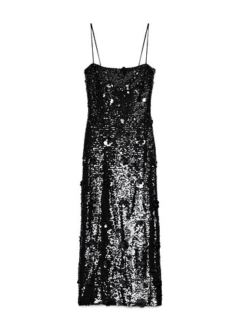 Zara Siyah Parlak Midi Elbise - Görsel 2