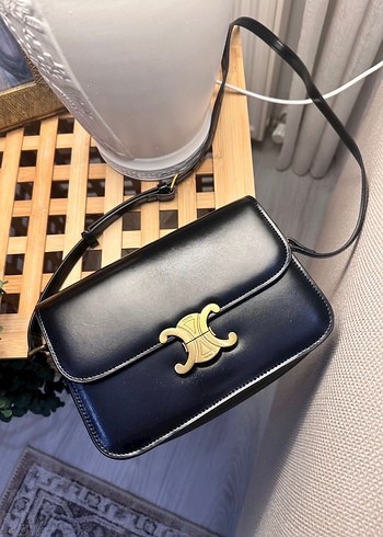 Siyah Deri Tokalı Kadın Çapraz Çanta - Görsel 2