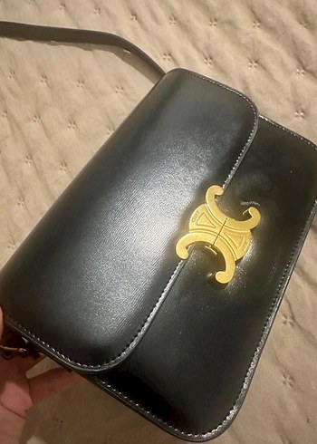 Siyah Deri Tokalı Kadın Çapraz Çanta - Görsel 5