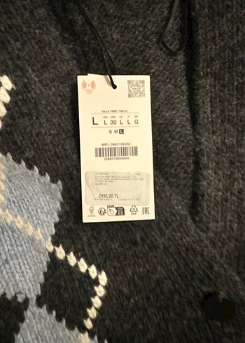 Gri Ekose Desenli Triko Hırka - Görsel 3