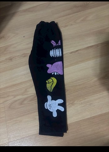 Kız Çocuk Siyah Rahat Baskılı Tayt - Görsel 2