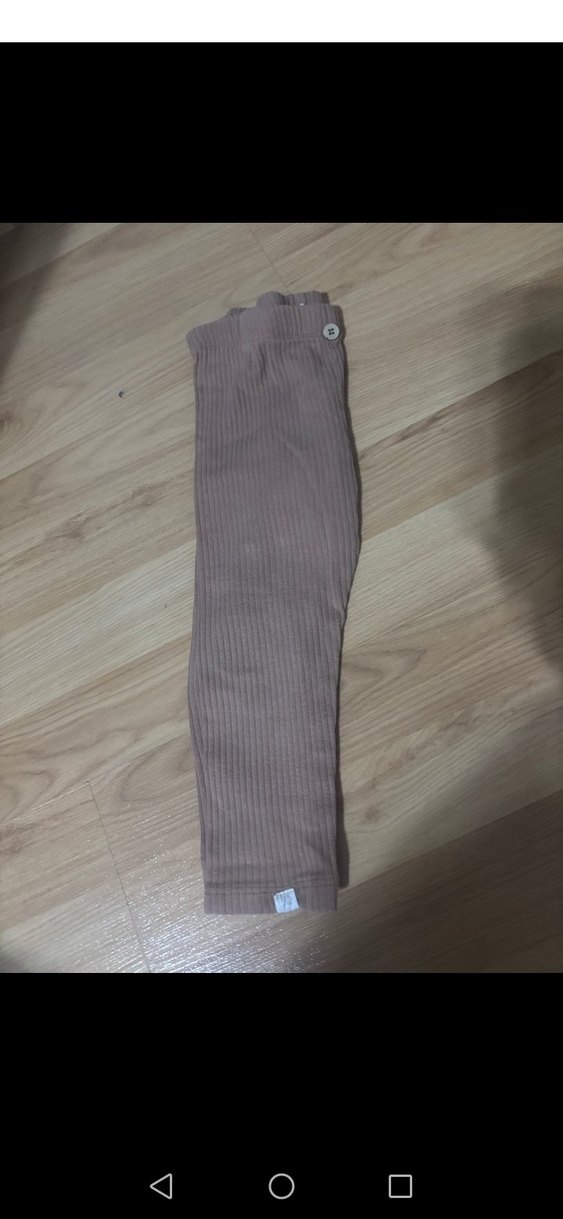 Düğmeli Kız Çocuk Kahverengi Tayt - Görsel 2