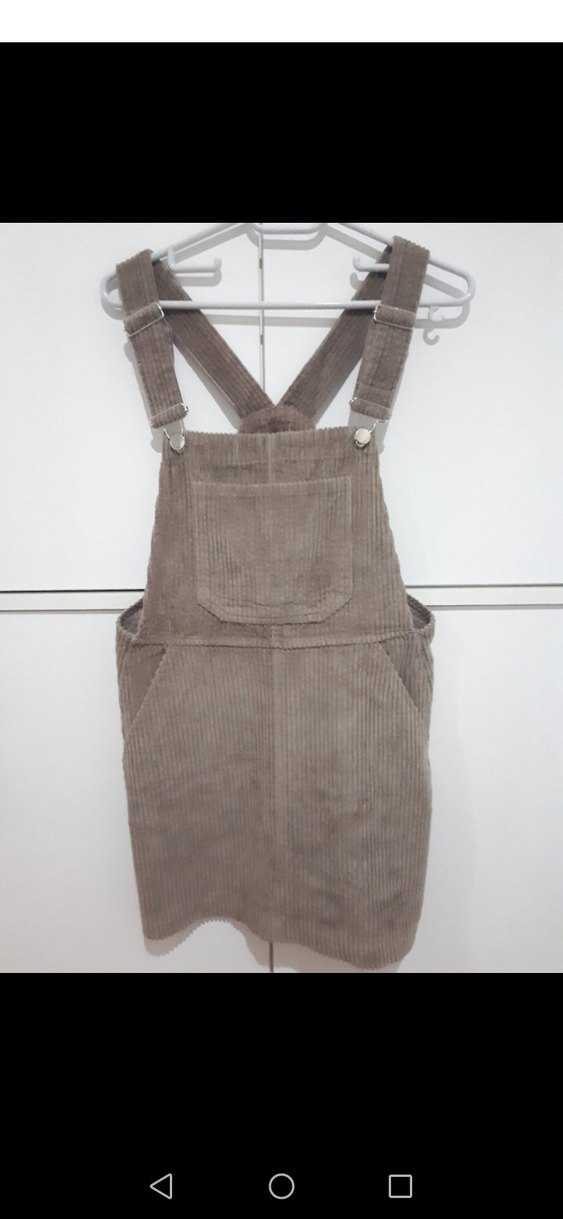 Kadın kadife Askılı Midi Salopet - Görsel 2