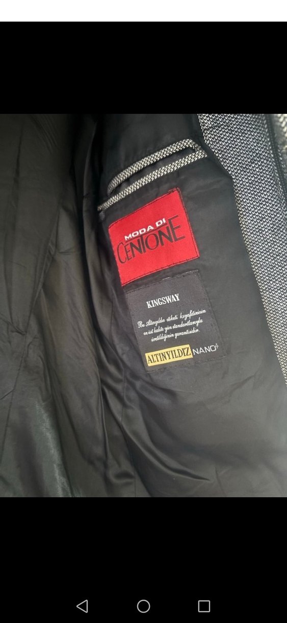 Düğmeli Gri Erkek Yün Ceket - Görsel 2