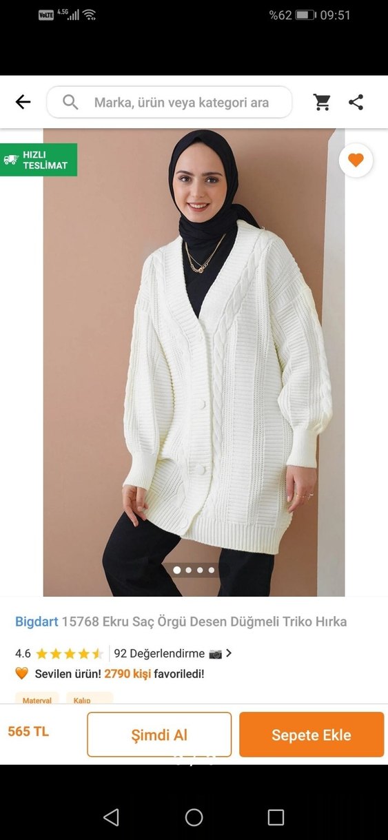 Beyaz Örgü V Yaka Midi Hırka - Görsel 4