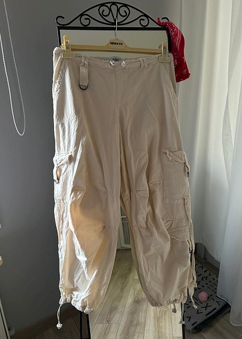 Kadın krem bol pantolon