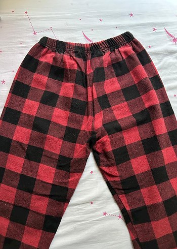 l Beden kırmızı Renk Kırmızı Siyah Kareli Pijama Altı