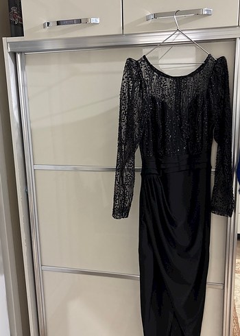 Siyah Uzun Kollu Fitted Gotik Elbise