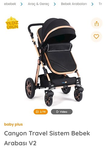 Diğer Baby Plus Canyon Travel Sistem Bebek Arabası V2