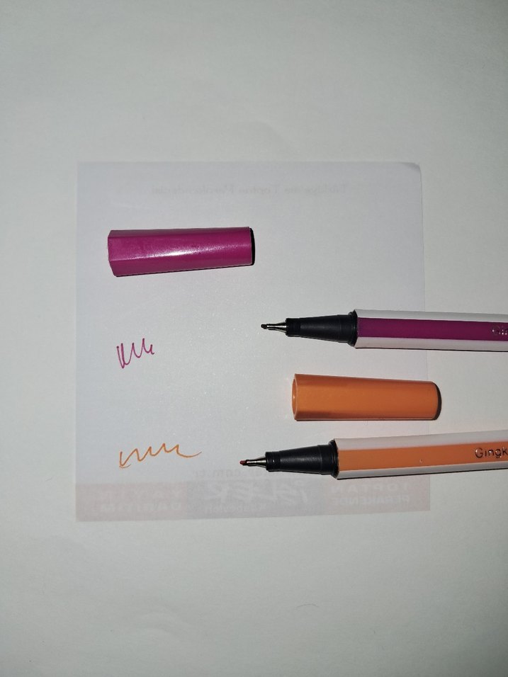 Renkli Pembe ve Turuncu İnce Uçlu Kalemler - Görsel 4