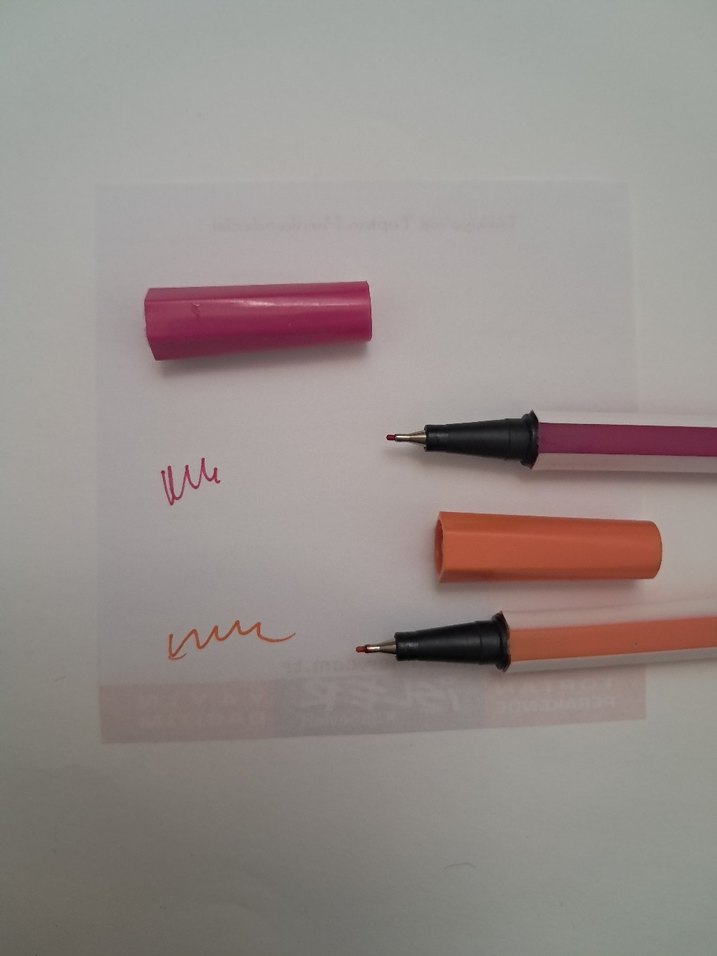 Renkli Pembe ve Turuncu İnce Uçlu Kalemler - Görsel 3