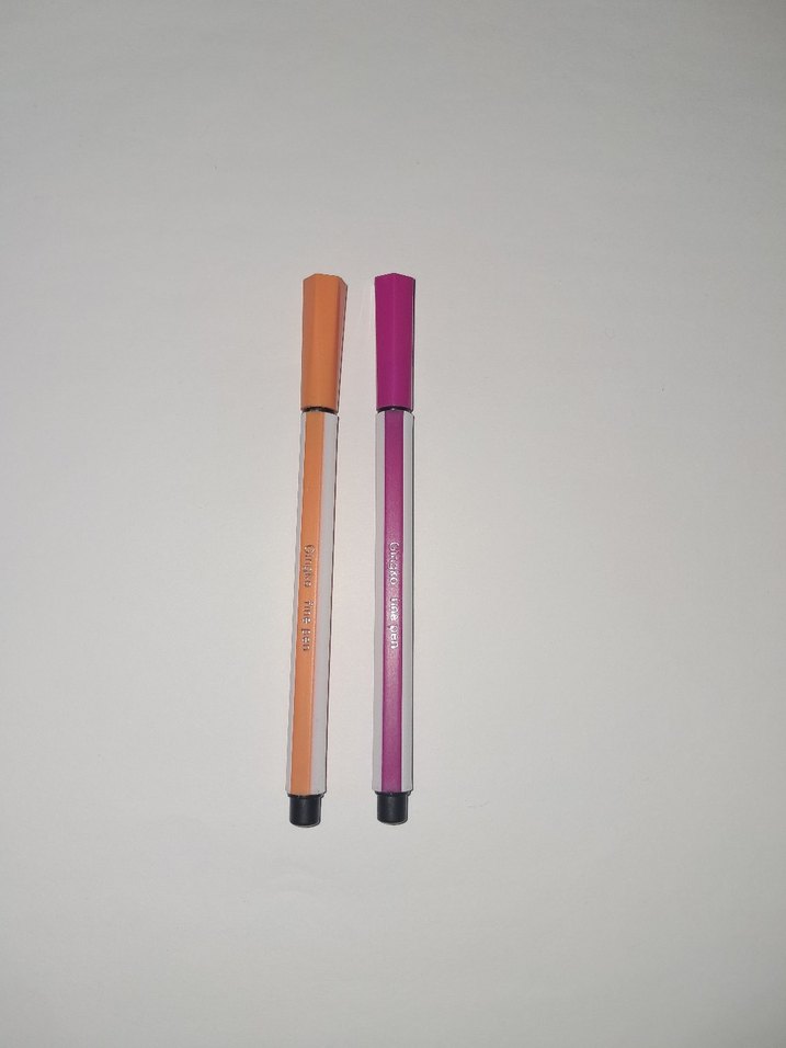 Renkli Pembe ve Turuncu İnce Uçlu Kalemler - Görsel 2