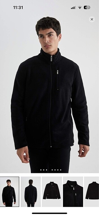 Defacto Siyah Polar Sweatshirt