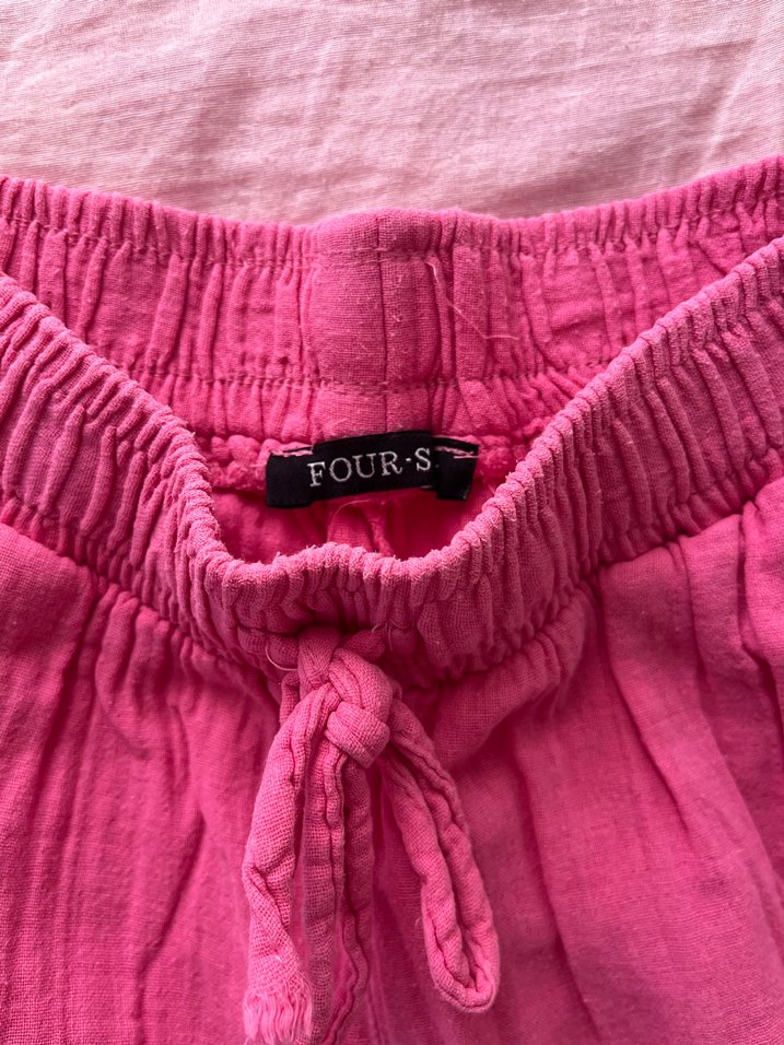 Pembe keten müslim kadın pantolon - Görsel 4