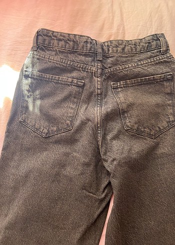 Kahverengi eskitmeli Bol Kesim Midi Kot Pantolon - Görsel 5