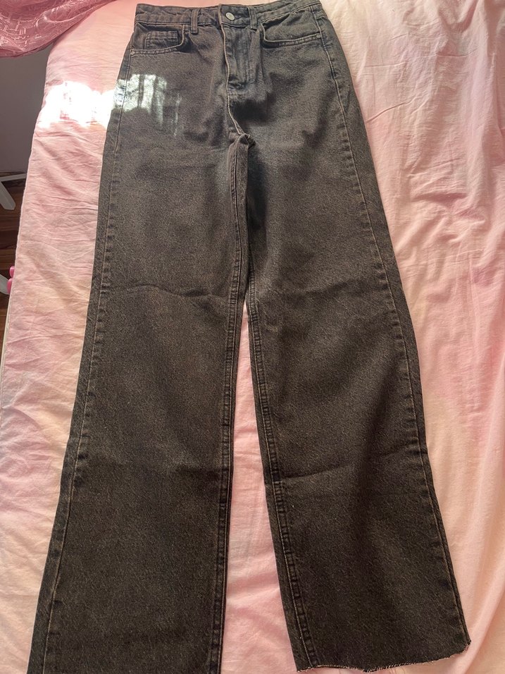 Kahverengi eskitmeli Bol Kesim Midi Kot Pantolon - Görsel 4