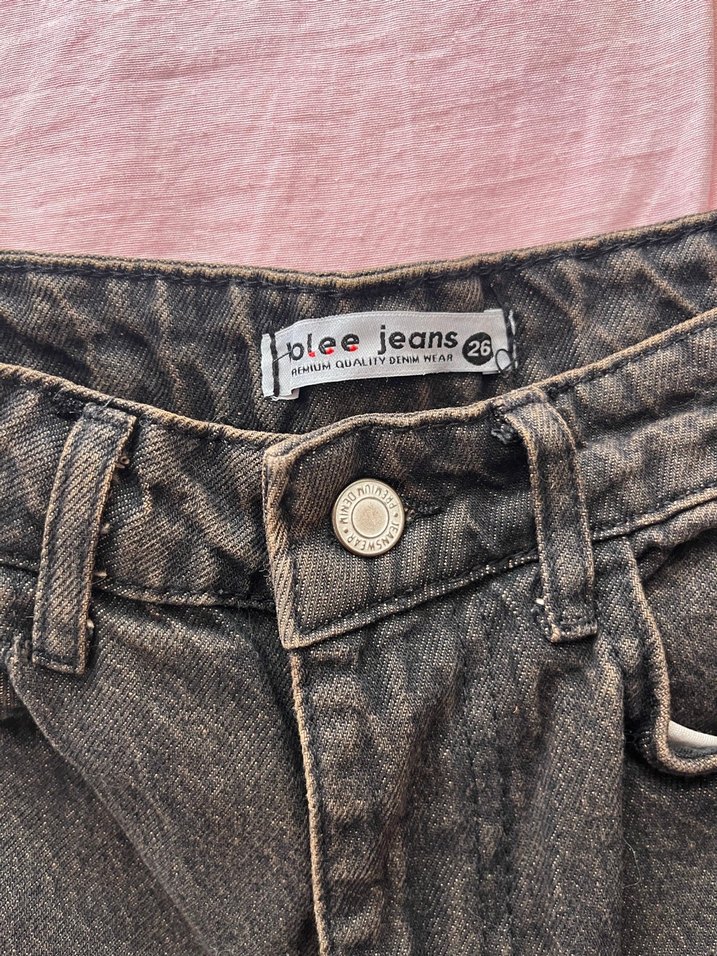 Kahverengi eskitmeli Bol Kesim Midi Kot Pantolon - Görsel 3