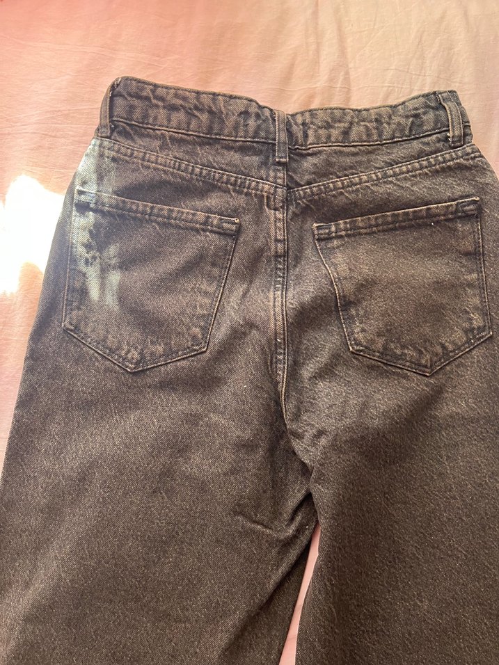 Kahverengi eskitmeli Bol Kesim Midi Kot Pantolon - Görsel 5