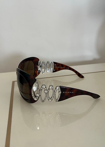 Bvlgari Zincir Detaylı Kahverengi Gözlük - Görsel 6