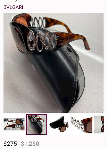 Bvlgari Zincir Detaylı Kahverengi Gözlük - Görsel 4