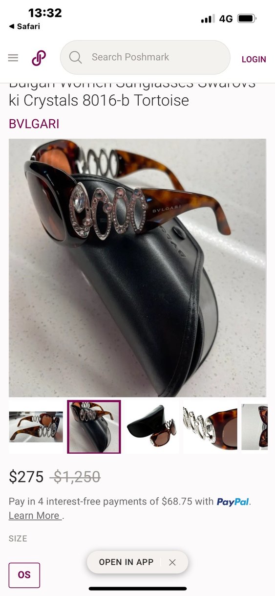 Bvlgari Zincir Detaylı Kahverengi Gözlük - Görsel 4