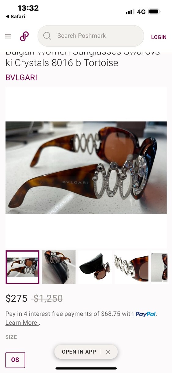 Bvlgari Zincir Detaylı Kahverengi Gözlük - Görsel 3