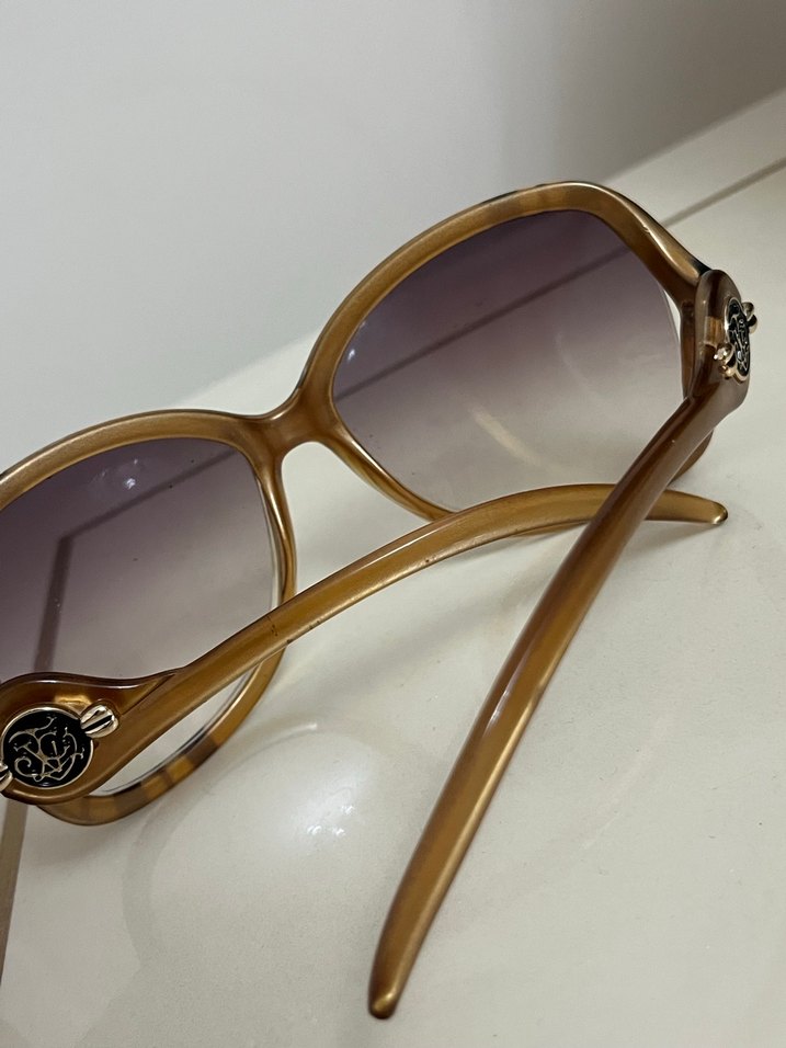 Bej Şeffaf Kadın Vintage Güneş Gözlüğü - Görsel 5