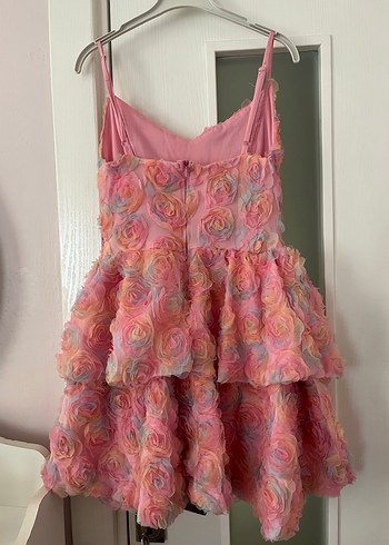 Trendyol & Milla Pembe Fırfırlı Straplez Mini Elbise