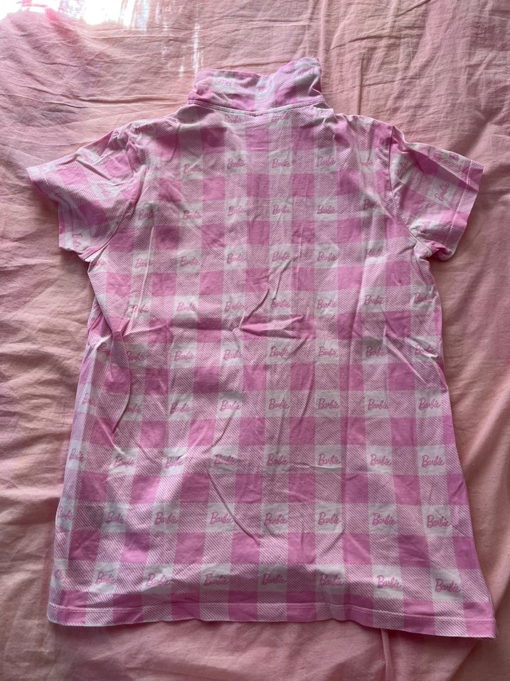 Barbi Desenli Pembe Kız Çocuk Gömlek - Görsel 3