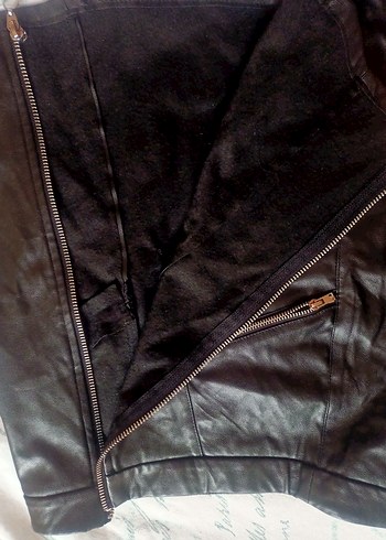 kız çocuk Fermuarlı Siyah Deri Mini Etek - Görsel 2