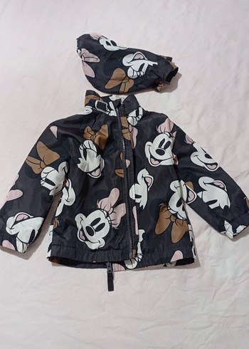 Kız Çocuk Kapüşonlu Baskılı Fermuarlı yağmurluk - Görsel 2