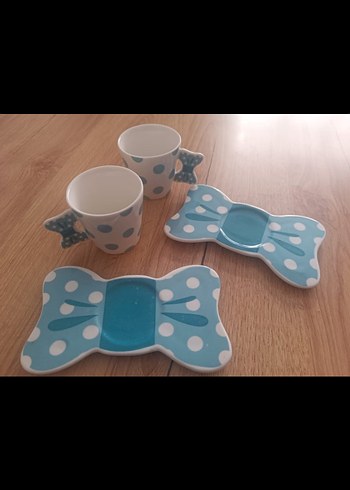 Mavi Puantiyeli Seramik 2li Fincan Seti - Görsel 3