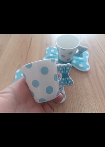 Mavi Puantiyeli Seramik 2li Fincan Seti - Görsel 4