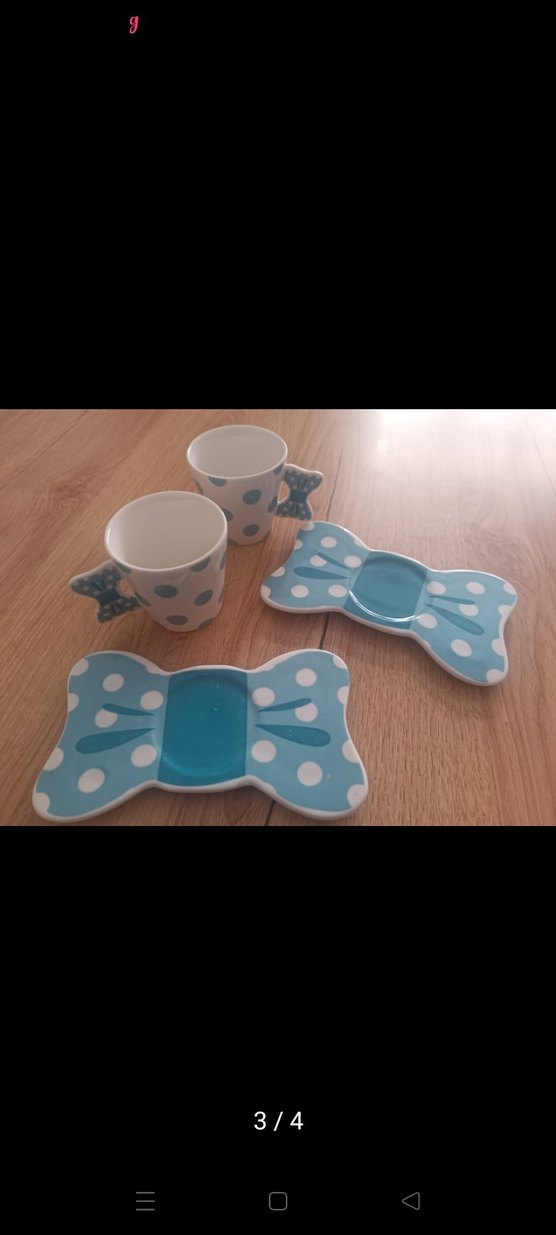 Mavi Puantiyeli Seramik 2li Fincan Seti - Görsel 3