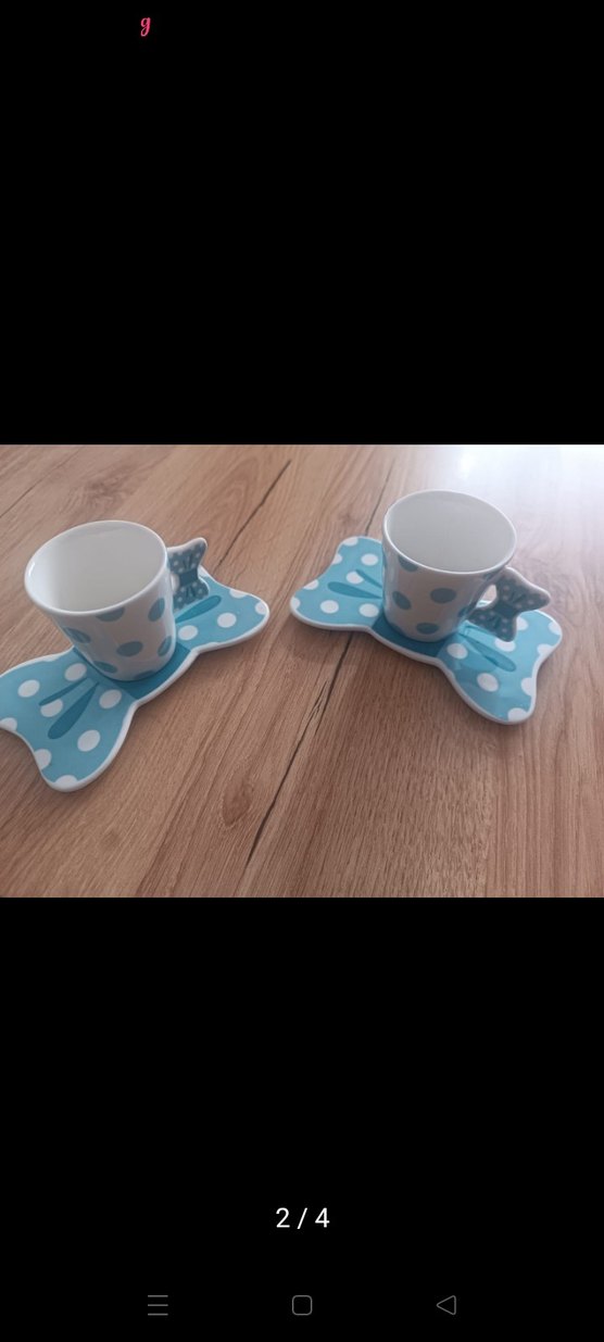 Mavi Puantiyeli Seramik 2li Fincan Seti - Görsel 2