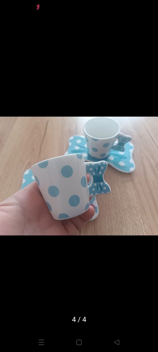 Mavi Puantiyeli Seramik 2li Fincan Seti - Görsel 4