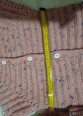 Kızlar için Pembe Örgü Hırka - Görsel 11