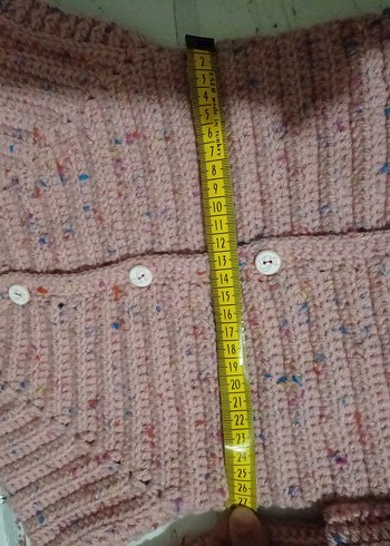 Kızlar için Pembe Örgü Hırka - Görsel 3