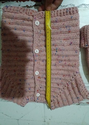 Kızlar için Pembe Örgü Hırka - Görsel 7