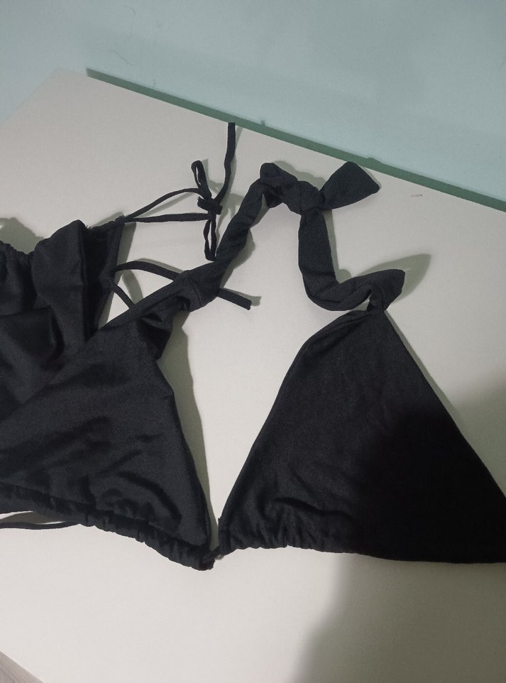 Siyah Bel Detaylı Strappy Bikini - Görsel 4