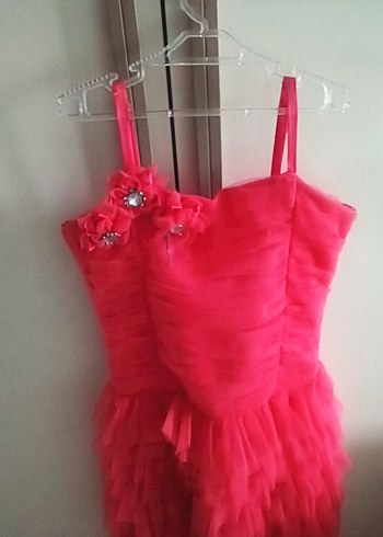 Pembe Fırfırlı Kız Çocuk Elbisesi - Görsel 2