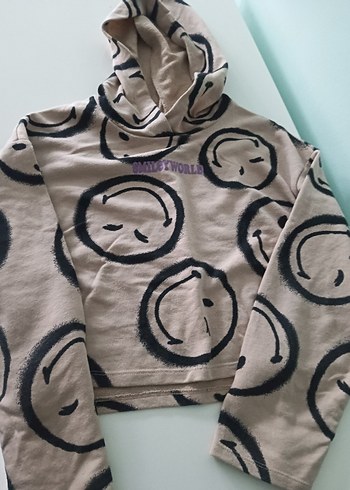 Düğmeli Bej Sweatshirt - Görsel 2