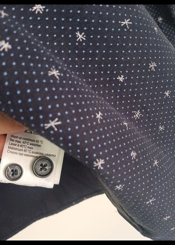 Erkek Lacivert Düğmeli Uzun Kollu Gömlek - Görsel 3