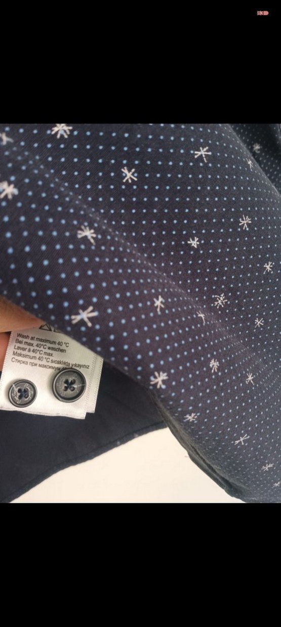 Erkek Lacivert Düğmeli Uzun Kollu Gömlek - Görsel 3