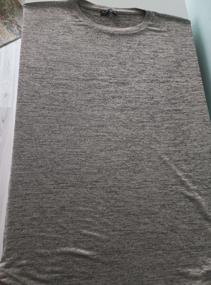 Gri Kadın Keten Düğmeli Salaş badi - Görsel 4