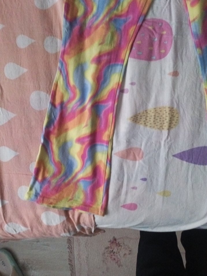 Bohem Renkli Batik Desenli İspanyol Paça Pantolon - Görsel 5