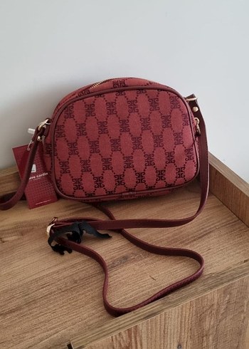 Pierre Cardin Pierre Cardin Bordo Desenli Kadın Çapraz Çanta