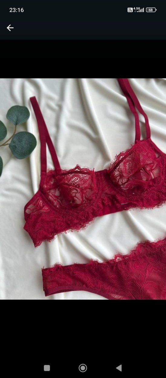 Bordo Dantel Sütyen Takımı - Görsel 3